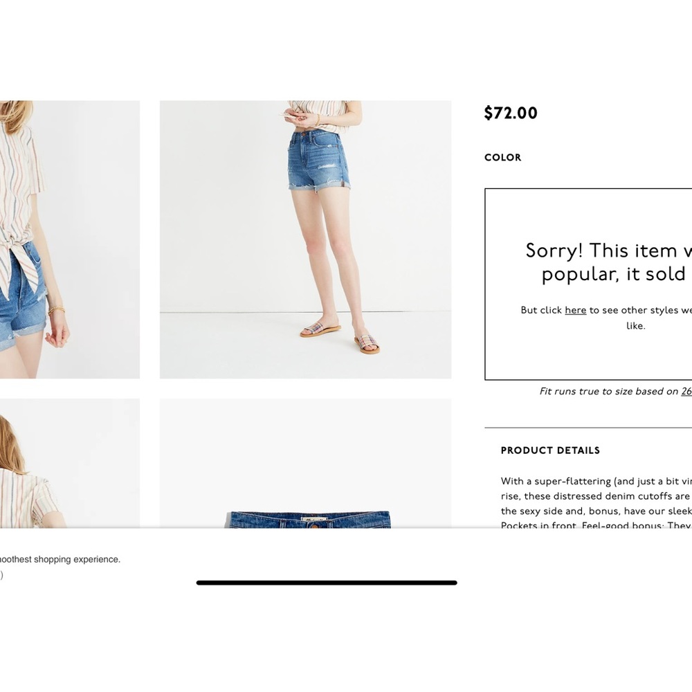 Madewell Highrise Denim Short in Jordie Wash